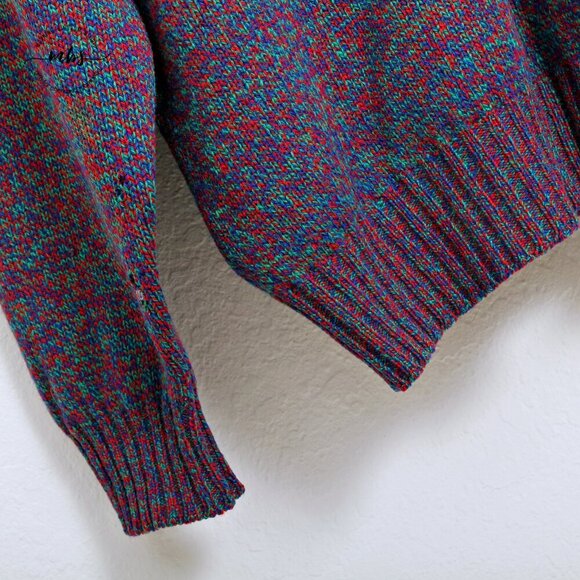 Scott Officer 100% Pure Wool Crew Neck Plaid Sweater Multciolors Men L - Picture 8 of 11